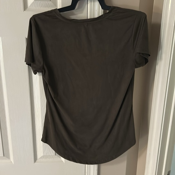 Dark green suede short sleeve shirt - Picture 4 of 4